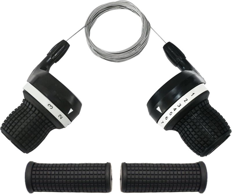 Tailcle Bicycle Twist Shifter Lever 3x7 Speed Revoshift Lever 21 Speed Twist Grip Gear for MTB Mountain Bike (3X7 Speed Bike Shifter) - Image 1